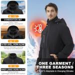 IQJBYU Men Dual-Control Heated Jacket, Water-Resistant Coat for Men with Battery Included, Soft Fleece Heated Hoodie 15 Heating Zones Heated Coat.(M)