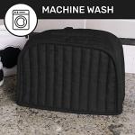 RITZ Premium Universal Two Slice Toaster Cover, 11.25" x 5.75" x 7", Polyester and Cotton Quilted, Fingerprint Protector, Super Soft Appliance & Dust Cover, Appliance NOT Included, Black
