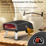 12" Pizza Oven, BOINN Pizza Oven Outdoor with Folding Design, Portable Outdoor Propane Gas Oven with Integrated Thermometer for Backyard, Camping, Picnic