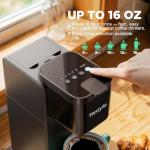 Tastyle Single Serve Coffee Maker Hot and Iced with Bold Brew, Small Coffee Machine for K Cup and Ground, Fits 7.3'' Travel Mug, Brews up to 16 Oz, 5 Cup Sizes, for Office, RV& Hotel, Elegant Black