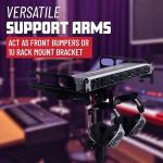 Gator Frameworks Adjustable Rolling Mixer Stand with Locking Casters and Headphone Hanging Rack, (GFW-MIXERCART-0400)