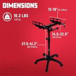 Gator Frameworks Adjustable Rolling Mixer Stand with Locking Casters and Headphone Hanging Rack, (GFW-MIXERCART-0400)
