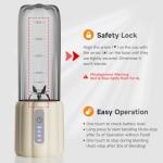 COKUNST 17Oz Portable Blender with 6 Blades, USB-C Rechargeable Personal Smoothie Maker for Shakes & Juices, Compact Mini Mixer for Home, Office & Travel