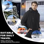 IQJBYU Men Dual-Control Heated Jacket, Water-Resistant Coat for Men with Battery Included, Soft Fleece Heated Hoodie 15 Heating Zones Heated Coat.(M)