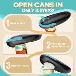 Electric Can Opener, One Touch Automatic Can Opener, Smooth Edge Food Safe Handheld Can Openers Electric for Kitchen, Kitchen Gadgets Battery Operated Can Opener for Seniors, Arthritis & Chef