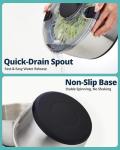 SveBake Stainless Steel Salad Spinner, 6.34Qt Large Lettuce Dryer, BPA-Free Vegetable & Fruit Washer with Drain, Easy Clean Bowl, Non-Slip Base, Transparent Lid