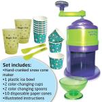 Small World Toys Snow Cone Machine for Kids, Super Slush Shaved Ice Machine, Kid-Friendly Snow Cone Maker with Color-Changing Cups and Spoons, Bowl & Paper Cones, Slushy Maker Frozen Treats