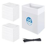 W10165294RB Trash Compactor Bags Fits 15-inch Rectangular Drawer Compactors, 60 Pack Leak-Proof Kitchen Trash Bags Compatible with Whirl-pool Ken-more 15inches Trash Compactors, 2.6 mils Thickness