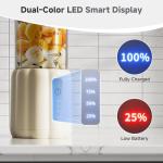 COKUNST 17Oz Portable Blender with 6 Blades, USB-C Rechargeable Personal Smoothie Maker for Shakes & Juices, Compact Mini Mixer for Home, Office & Travel