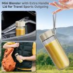 COKUNST 17Oz Portable Blender with 6 Blades, USB-C Rechargeable Personal Smoothie Maker for Shakes & Juices, Compact Mini Mixer for Home, Office & Travel