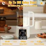 NuttyWhiz 8-in-1 Nut Milk Maker, 50oz & 12 Blades - No Soak, Self-Clean, Delay Start & Keep Warm, for Almond/Soy/Oat Milk, Smoothies, Shakes - Plant-Based Dairy Free for Family & Party