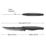 Wanbasion Black Non Serrated Steak Knives Set, Steak Knife Set Dishwasher Safe, Sharp Steak Knives Set for Kitchen with Ergonomic Handles