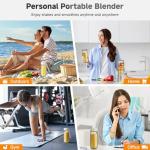 COKUNST 17Oz Portable Blender with 6 Blades, USB-C Rechargeable Personal Smoothie Maker for Shakes & Juices, Compact Mini Mixer for Home, Office & Travel