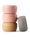 TakeToday Travel Containers for Toiletries, Leak-proof, TSA Approved, Refillable Silicone Cream Jars with Lid Travel Size Essential for Cosmetic toiletry Cream, 2oz, 4 Pack (Apricot)