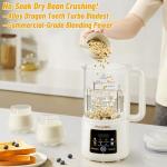 NuttyWhiz 8-in-1 Nut Milk Maker, 50oz & 12 Blades - No Soak, Self-Clean, Delay Start & Keep Warm, for Almond/Soy/Oat Milk, Smoothies, Shakes - Plant-Based Dairy Free for Family & Party