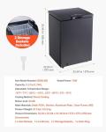 VEVOR Chest Freezer, 3.3 Cu.ft Compact Deep Freezer, Free Standing Top Open Door Chest Freezers with 2 Removable Baskets & Adjustable Thermostat - Energy Saving, Low Noise & Garage Ready, Black