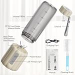 COKUNST 17Oz Portable Blender with 6 Blades, USB-C Rechargeable Personal Smoothie Maker for Shakes & Juices, Compact Mini Mixer for Home, Office & Travel