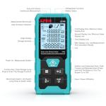 Kiprim Green Laser Distance Meter, 328ft Measuring Tool with USB Type-C Rechargeable Battery, ±1/16" Accuracy, Electronic Level, 10 Modes, Class II Laser, Reflector Plate LD100