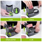 OYKEFAW Fresh meat slicer, adjustable thickness, 2 or 4 mm, 17-in-1 stainless steel manual meat slicer, Cleaver Knife,Meat Cleavers can be Sliced, Striped, Diced, for salmon chicken breast beef pork