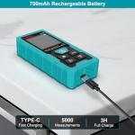 Kiprim Green Laser Distance Meter, 328ft Measuring Tool with USB Type-C Rechargeable Battery, ±1/16" Accuracy, Electronic Level, 10 Modes, Class II Laser, Reflector Plate LD100