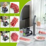 OYKEFAW Fresh meat slicer, adjustable thickness, 2 or 4 mm, 17-in-1 stainless steel manual meat slicer, Cleaver Knife,Meat Cleavers can be Sliced, Striped, Diced, for salmon chicken breast beef pork