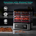 Tupoyi Food Dehydrator, One-Touch Dehydrator with Automatic Temperature Control 5 BPA-Free 11.4" Trays, Dehydrated Dryer for Jerky, Dog Treats, Herbs, Meat, Fruit, and Yogurt
