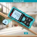 Kiprim Green Laser Distance Meter, 328ft Measuring Tool with USB Type-C Rechargeable Battery, ±1/16" Accuracy, Electronic Level, 10 Modes, Class II Laser, Reflector Plate LD100