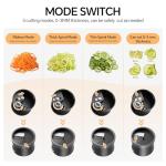 ZTQCSQ 3 in 1 Vegetable Spiralizer Slicer, Adjustable Thickness 0-3mm, Zucchini Spiralizer Veggie Noodle Maker for Cucumber/Zoodle/Salad/Spaghetti/Pasta with Food Container, Cleaning Brush, Black