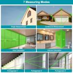 Kiprim Green Laser Distance Meter, 328ft Measuring Tool with USB Type-C Rechargeable Battery, ±1/16" Accuracy, Electronic Level, 10 Modes, Class II Laser, Reflector Plate LD100