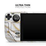 Design Skinz - Compatible with Steam Deck - Skin Decal Protective Scratch-Resistant Removable Vinyl Wrap Cover - Marble & Digital Gold Foil V4