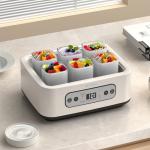 Abrilyka Digital Yogurt Maker with borosilicate Glass cups, yogurt machine, Natto, Rice, All-Glass Fermentation, 250ml*6 Cups, Intelligent Temperature Control, 20W Low Power, LED Display