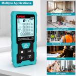 Kiprim Green Laser Distance Meter, 328ft Measuring Tool with USB Type-C Rechargeable Battery, ±1/16" Accuracy, Electronic Level, 10 Modes, Class II Laser, Reflector Plate LD100