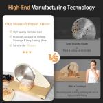 Manual Bread Slicer for Homemade Sourdough Bread, Metal Guide & Adjustable Thickness, Hand Crank Bread Slicer – Upgraded Model, Gift Packaging & Stainless Steel Blade