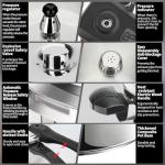 Stainless Steel Pressure Cooker, 6.3 Quart Induction Compatible Pressure Cooker with Pressure Indicator Safeguard Devices,Compatible with Gas & Induction Cooker