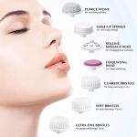 COSLUS Facial Cleansing Brush Silicone Face Scrubber: 7 in 1 FBS-D Electric Exfoliating Rotating Massage Device Waterproof Deep Cleaning Exfoliation Spa Machine - Electronic Skin Care Wash System