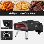 12" Pizza Oven, BOINN Pizza Oven Outdoor with Folding Design, Portable Outdoor Propane Gas Oven with Integrated Thermometer for Backyard, Camping, Picnic