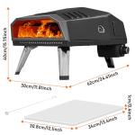 12" Pizza Oven, BOINN Pizza Oven Outdoor with Folding Design, Portable Outdoor Propane Gas Oven with Integrated Thermometer for Backyard, Camping, Picnic