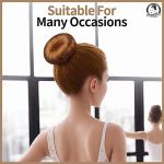 Teenitor Hair Bun Maker for Kids Girls - Hair Donuts, Ballet Bun in 4 Sizes, Light Brown