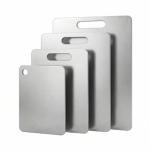 4 PCS Stainless Steel Cutting Boards for Kitchen, 304 Metal Non Stick Small Chopping Board Set, Dishwasher Safe & Warp Proof (15.3 x 11, 13.4 x 9, 11.8 x 7.9, 9.4 x 5.9 in)