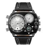 Men's Dual Time Zone Big Dial Quartz Watch