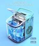 ecozy Portable Ice Maker Countertop, 9 Cubes Ready in 6 Mins, 26 lbs in 24 Hours, Self-Cleaning Machine with Ice Bags/Standing Ice Scoop/Ice Basket for Kitchen Office Bar Party, Aqua
