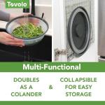 Tovolo Microwave Splatter Cover for Food, Medium (Charcoal) - Collapsible & Vented Silicone Splatter Guard Lid - Microwave Plate & Dish Cover with Handle - BPA-Free Kitchen Gadget for Meal Prep