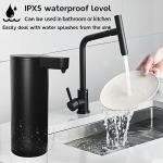 Automatic Soap Dispenser, Auto Touchless Hand Soap Dispenser Black, IPX5 Waterproof Sanitizer Dispenser for Bathroom Countertop, 9oz/270ML (Battery Type)