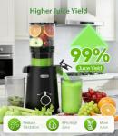 ECOSELF Juicer Machines - Wide Mouth Feed Chute with Self Feeding Hands-Free Design - Cold Press Juicer for Vegetables and Fruits - Juice Extractor Machine High Juice Yield - With Pusher