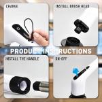 Electric Spin Scrubber- Ditch The Scrubbing! Long Handle Shower Scrubber with 9 Replaceable Heads - 2 Speed Cordless Brush Ensures Long Battery Life, Modern White Design!