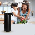 Automatic Soap Dispenser, Auto Touchless Hand Soap Dispenser Black, IPX5 Waterproof Sanitizer Dispenser for Bathroom Countertop, 9oz/270ML (Battery Type)