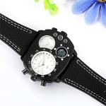 Men's Dual Time Zone Big Dial Quartz Watch