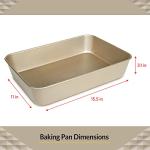 Glad Baking Pan Nonstick - Oblong Metal Dish for Cake and Lasagna - Heavy Duty Carbon Steel Bakeware, Large