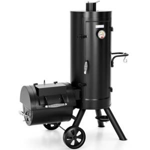 Sophia & William Heavy-Duty Vertical Offset Charcoal Smoker Extra Large Outdoor BBQ Gill with Offset Smoker, 961 SQ.IN. Cooking Area with Warming Tray,Push-out Ash Tray for Event Gathering, Black