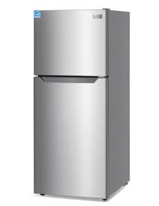 BLACK+DECKER 10 Cu. Ft. Top Mount Refrigerator with Freezer, 2 Door Refrigerator with Top Freezer and Adjustable Temperature Control,ENERGY STAR, BR1000HS, Stainless Steel Look